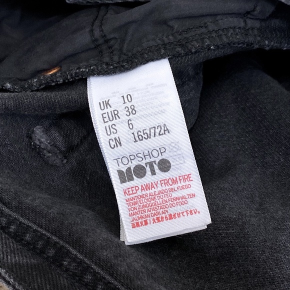 Topshop Moto Ashley High-Rise Distressed Frayed Jean Shorts - Picture 5 of 6